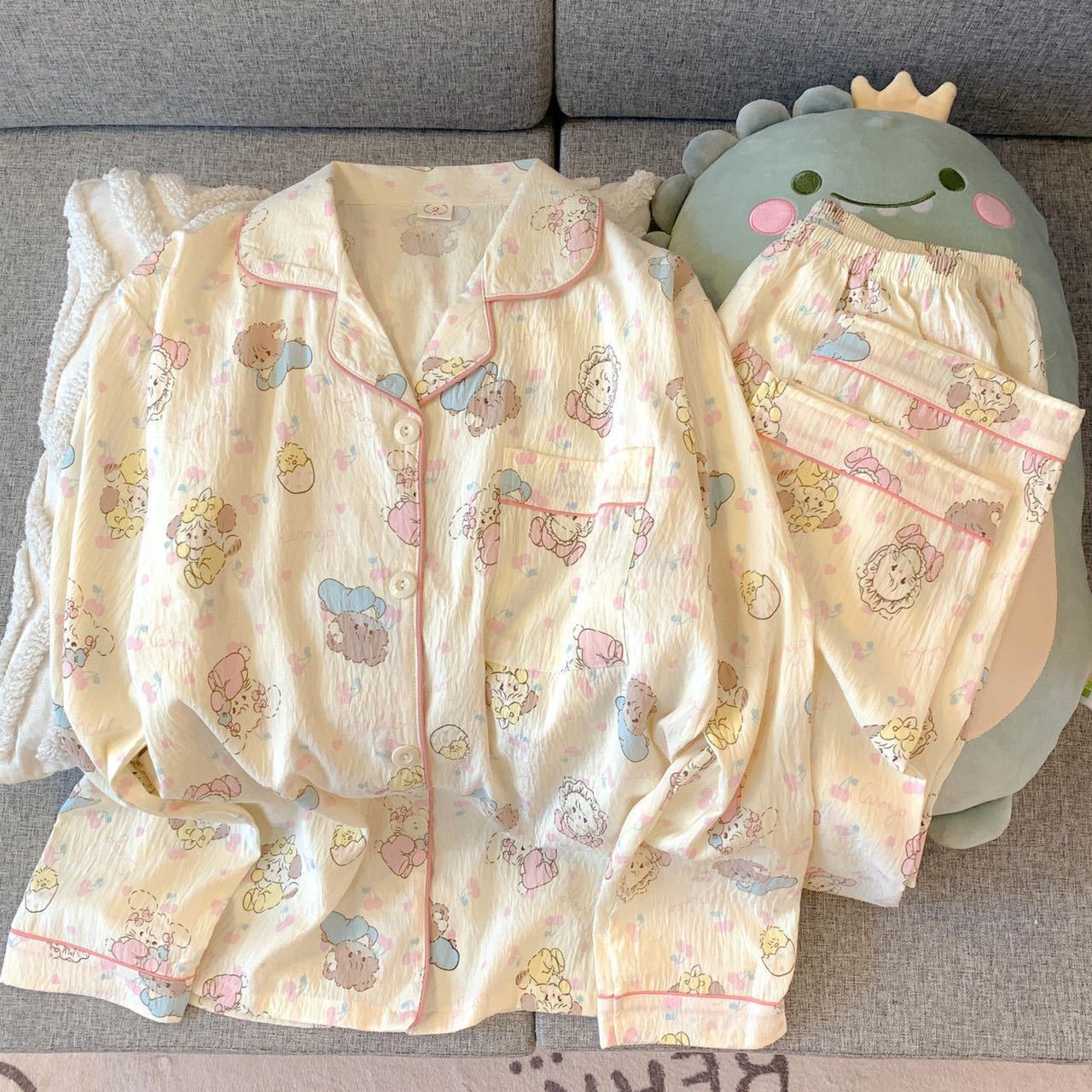 Sweet Printed Pajama Set 1
