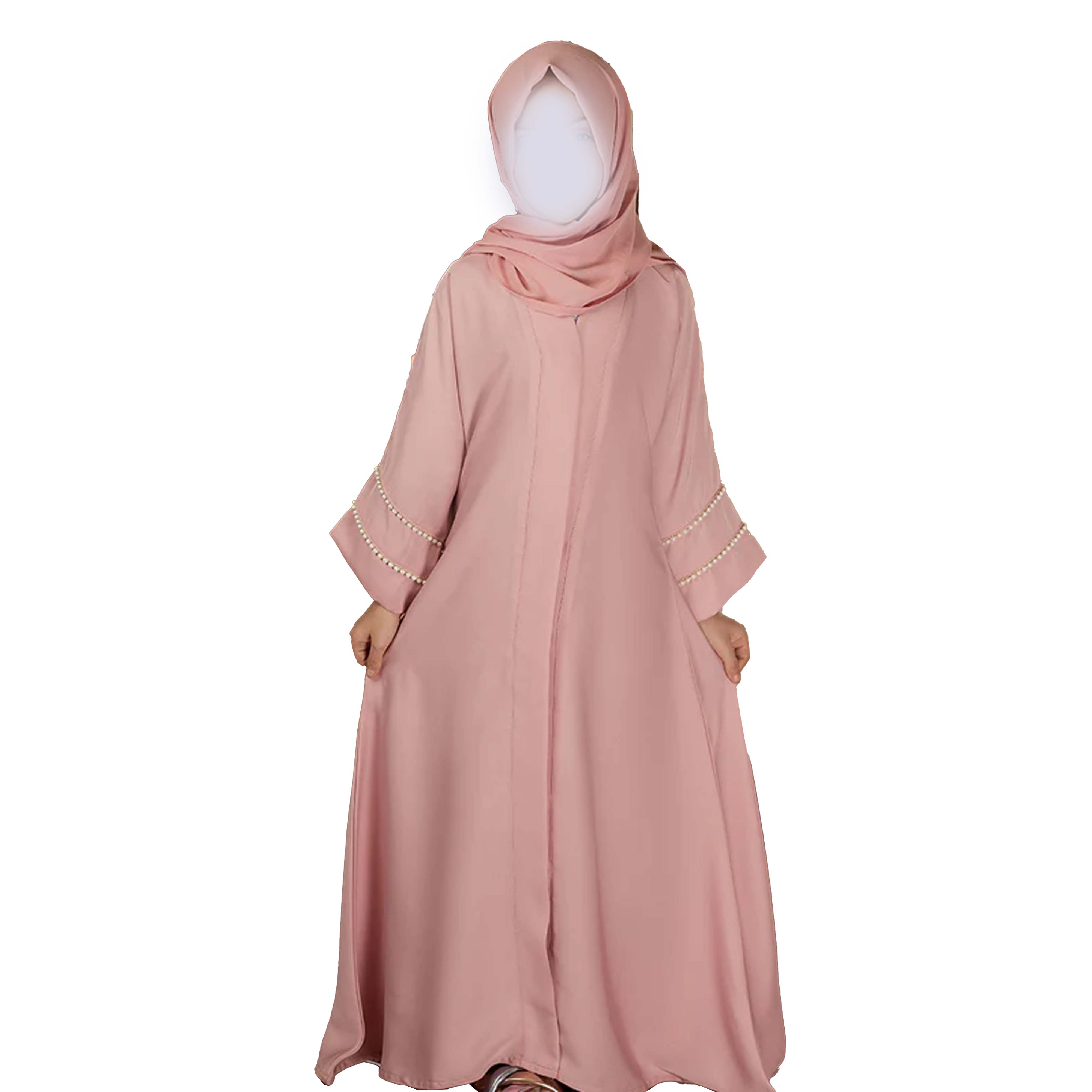 Abaya Dubai Turkey Beautiful Islamic Modest Vintage Straight Natural 100% Silk Chiffon Eco-Friendly Maxi Dress Long Sleeve Solid