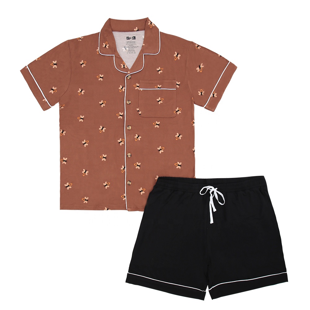 Direct Factory's Extra Soft Breathable Bamboo Pajama Set for Men Women Elastic Night Wear Home Use New Arrival Summer Collection