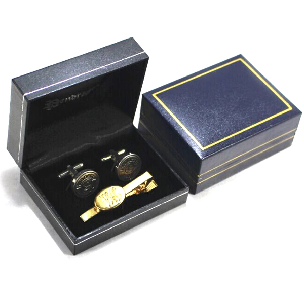 Factory Custom Made Gold Plated Metal Alloy Mens Collection Manufacturer Customized Fashion Round Rectangle Brass Accessory Bespoke Cuff Link Set with Box