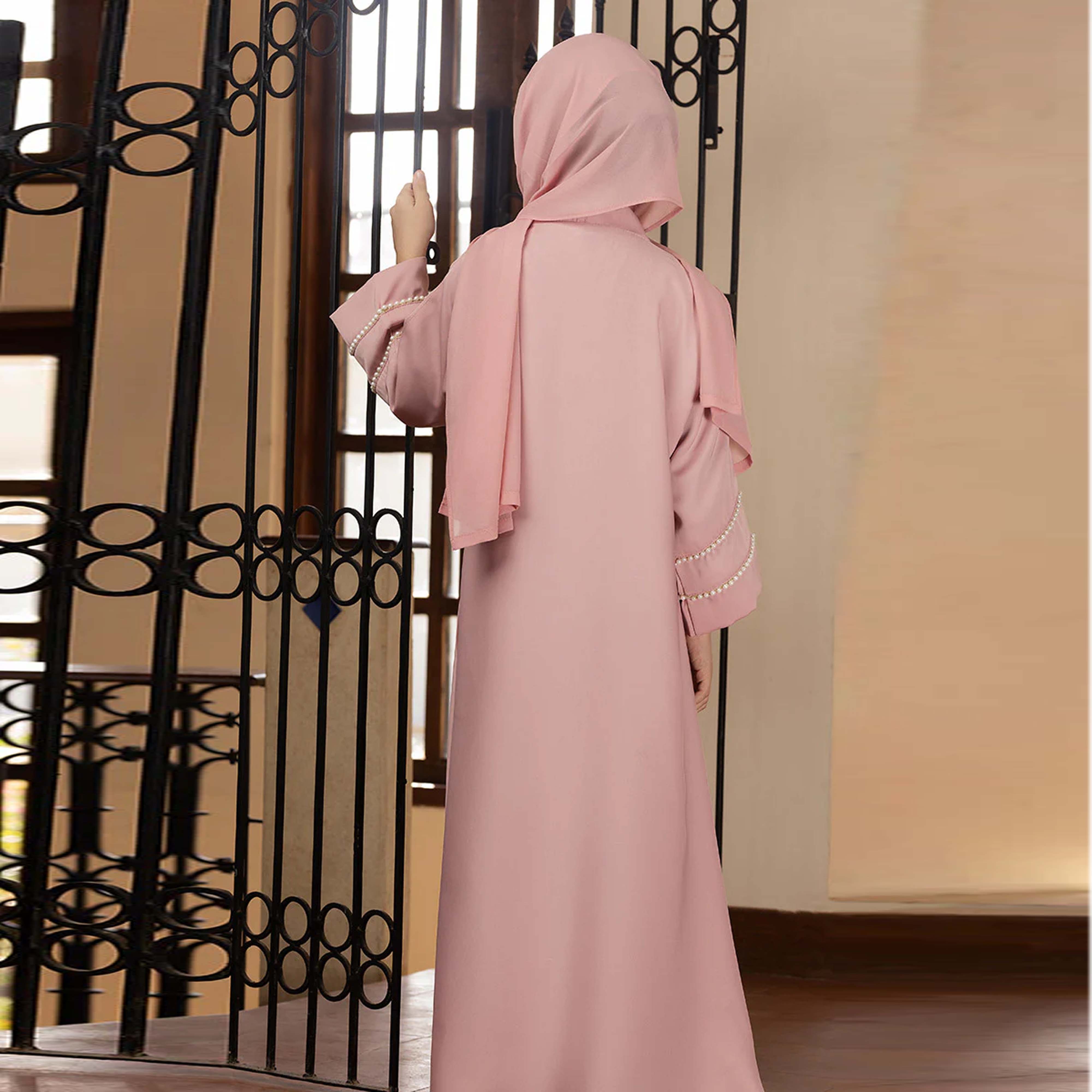 Abaya Dubai Turkey Beautiful Islamic Modest Vintage Straight Natural 100% Silk Chiffon Eco-Friendly Maxi Dress Long Sleeve Solid