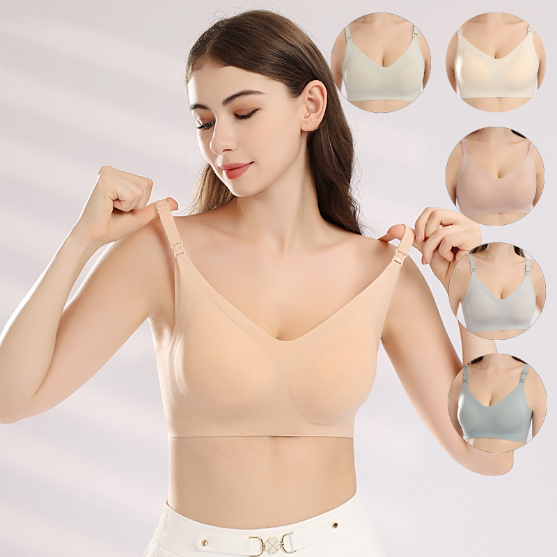 OEM ODM Women Front Open Breathable Nursing Bra Postpartum Bra Underwear Breastfeeding Maternity Seamless Nursing Bra