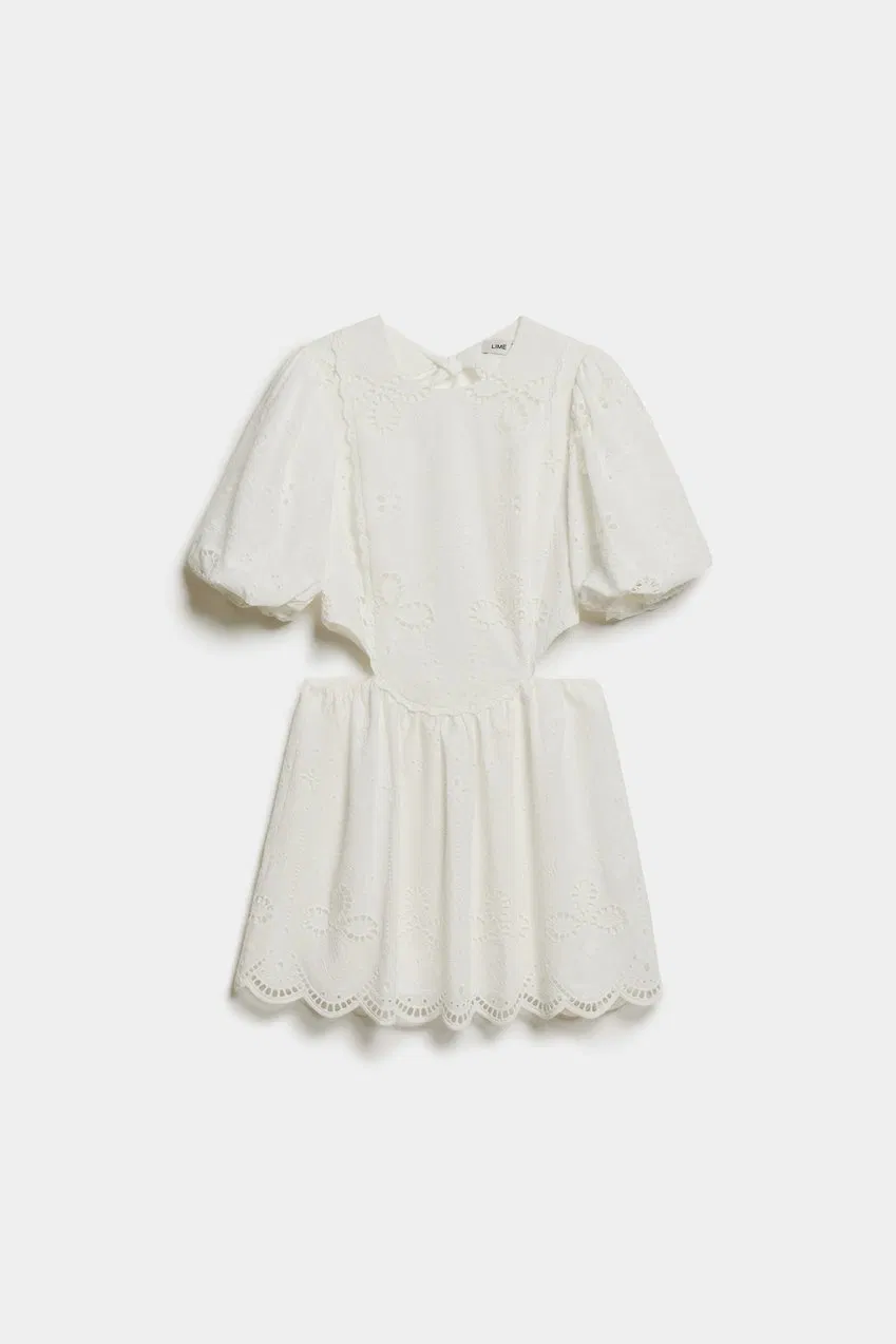 Embroidery Fabric Fashion Women Summer MIDI Dress Waist Cut-in Backless Dress