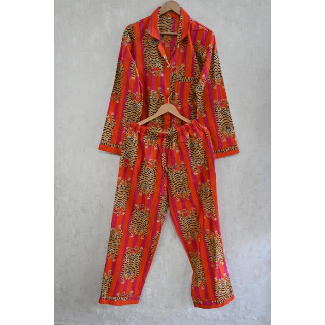 Lavinas Women Summer Cotton Lounge Wear Pajama Set Soft Breathable Quick Dry Floral Pattern Casual Luxury Long Sleeve Intimate