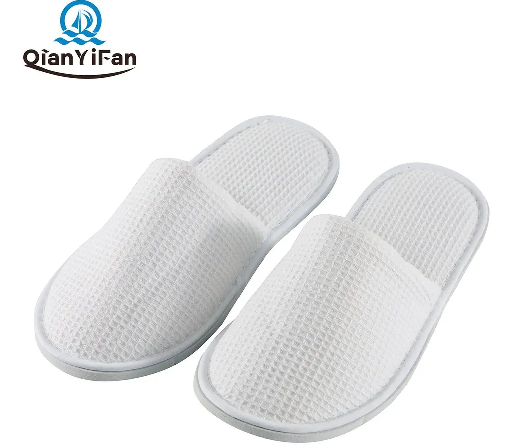 Hotel Environmentally Friendly EVA Sole Waffle Fabric Disposable Slippers Non-Slip Wear-Resistant Can Be Used for Hotel Travel Resort SPA.