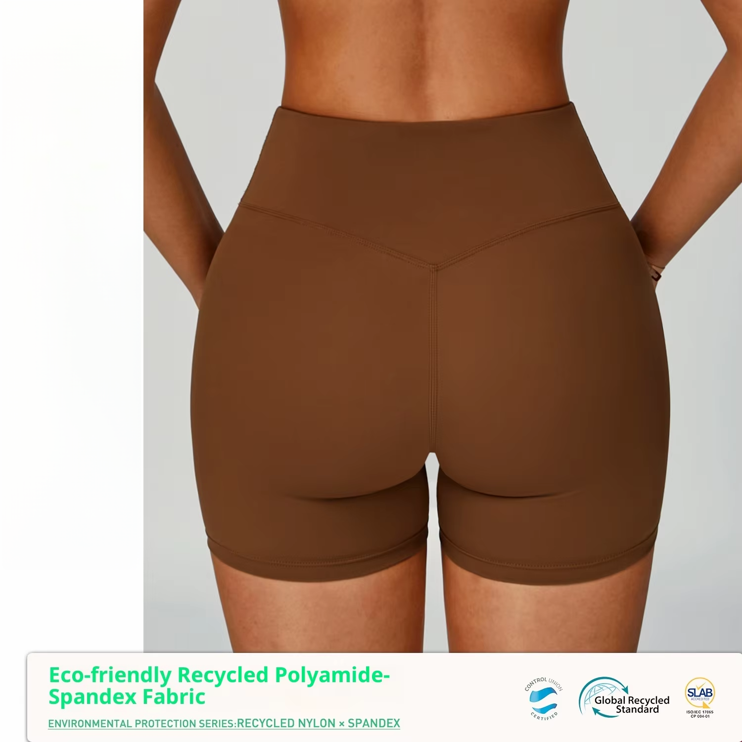 Cross-Border European American Style High-Waisted Eco-Friendly Recycled Spandex/Nylon Breathable Women's Yoga
