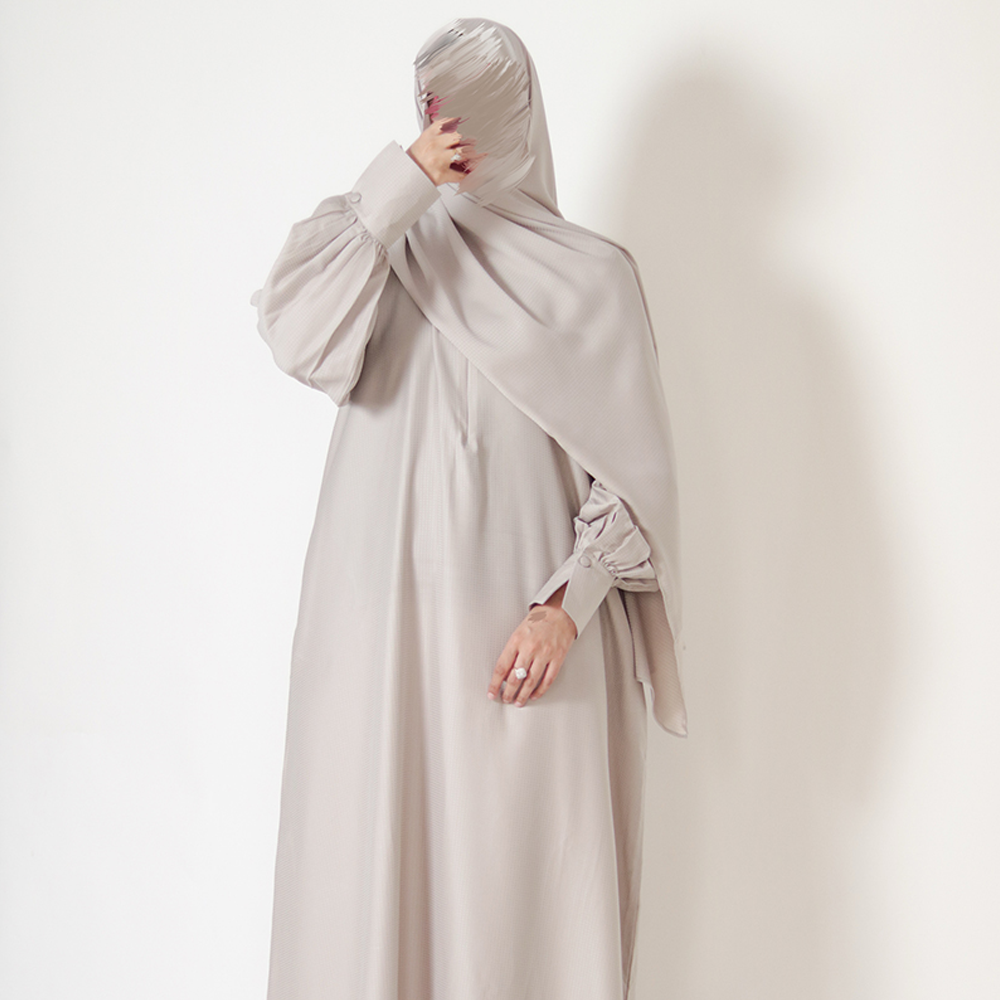 Manufacturer's Latest Spring Fashion Casual Straight Chiffon Modest Islamic Women's Long Plus Size Maxi Abaya Dress Natural