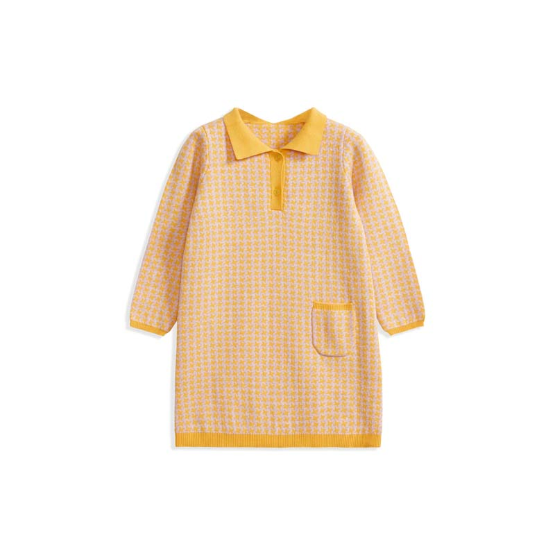 Kid Pure Cashmere Long Sleeve Sweater Children's Fashion Cute Knit Clothes Baby Girls Knitted Dresses in Stock