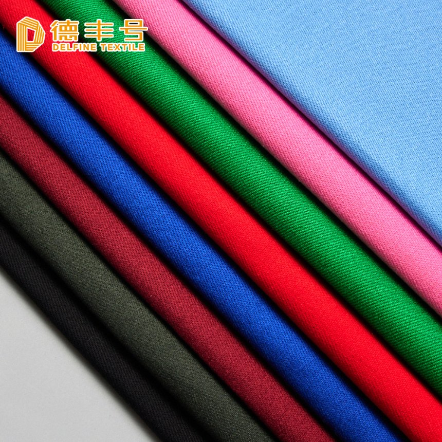 Glossy Denim Effect Cotton Rayon Twill Stretch Apparel Fabric