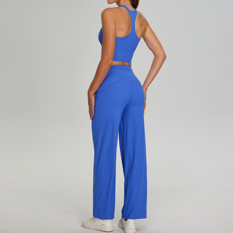 For YISHENHON Women's Breathable Gym Yoga Wear Set Solid Leisure Straight Back Short Sleeves Casual Sport Fitness Workout Pants