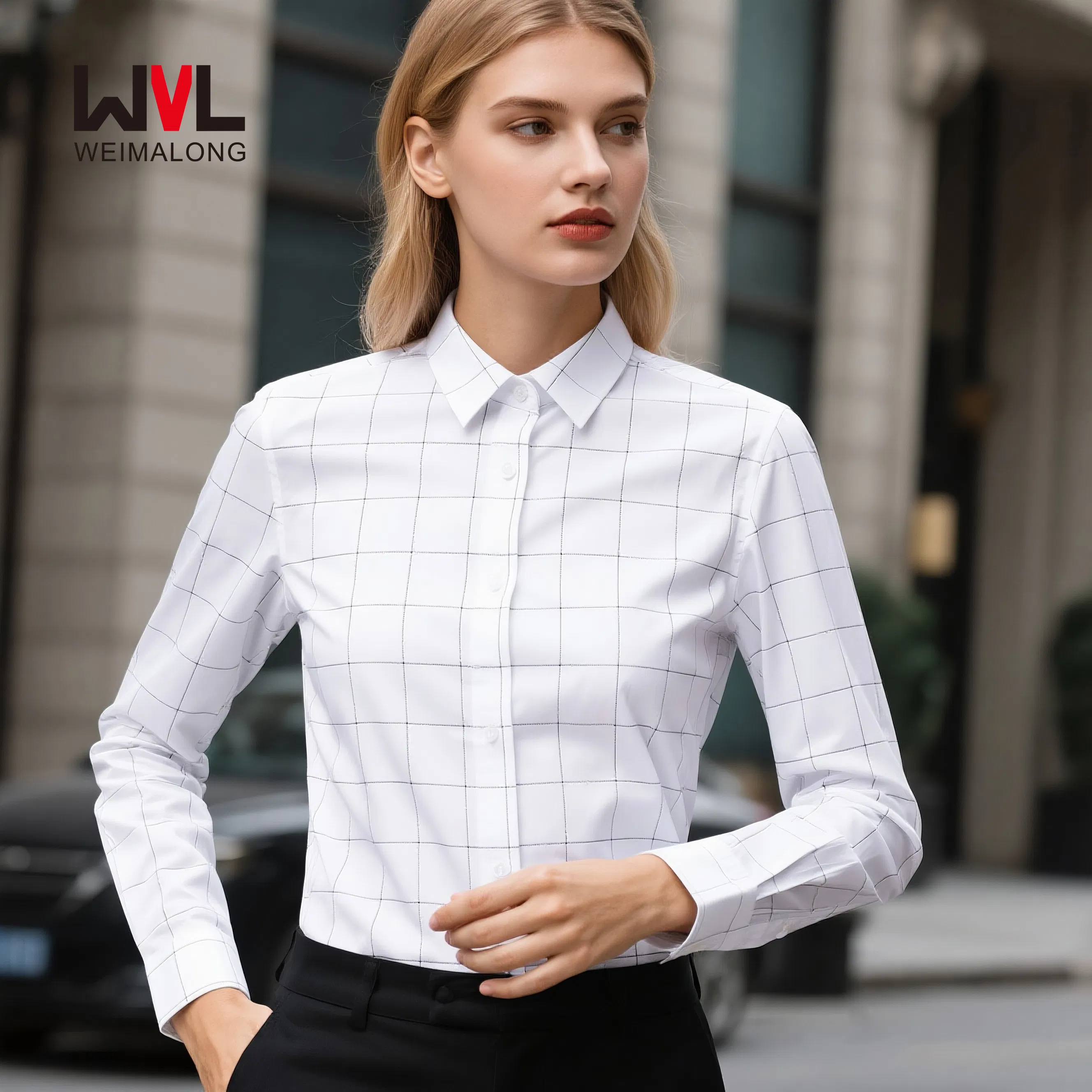 Trendy Women's Comfortable Dress Shirt - Weave Fabric for Business Attire