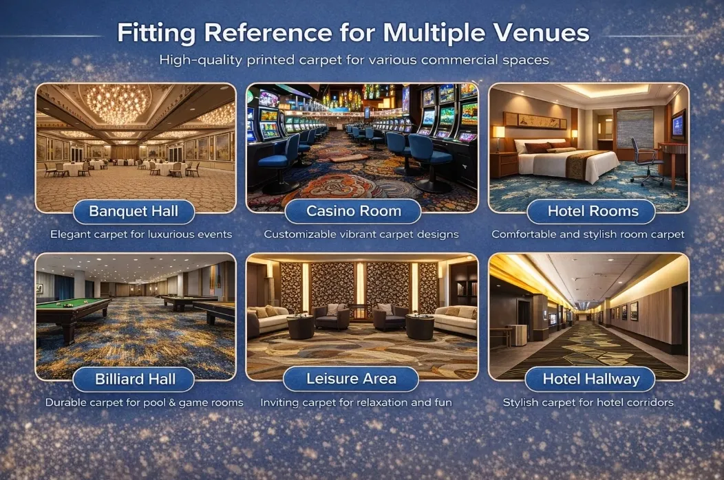 Resort Hotel Hallway Guestroom Wear Resistant Polyester Floor Covering Printed Carpet
