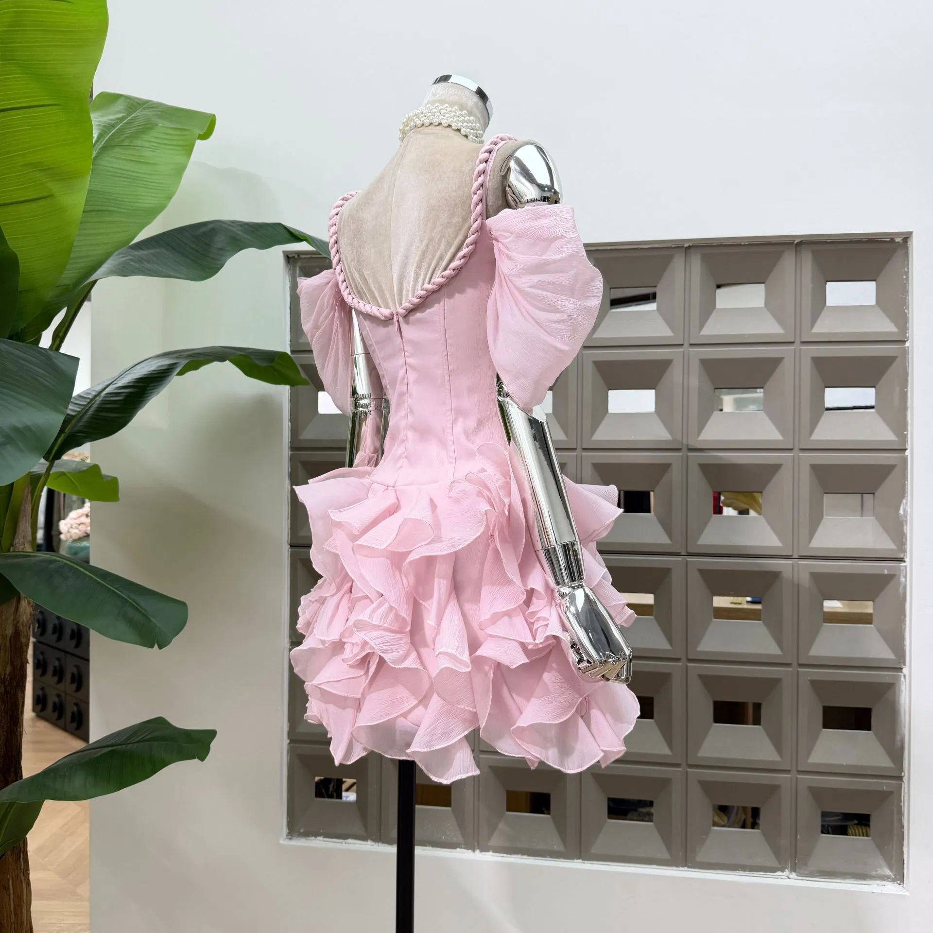 Women's Summer New Style Ruffled Suspender Fishbone Strapless Dress Fashion Dress