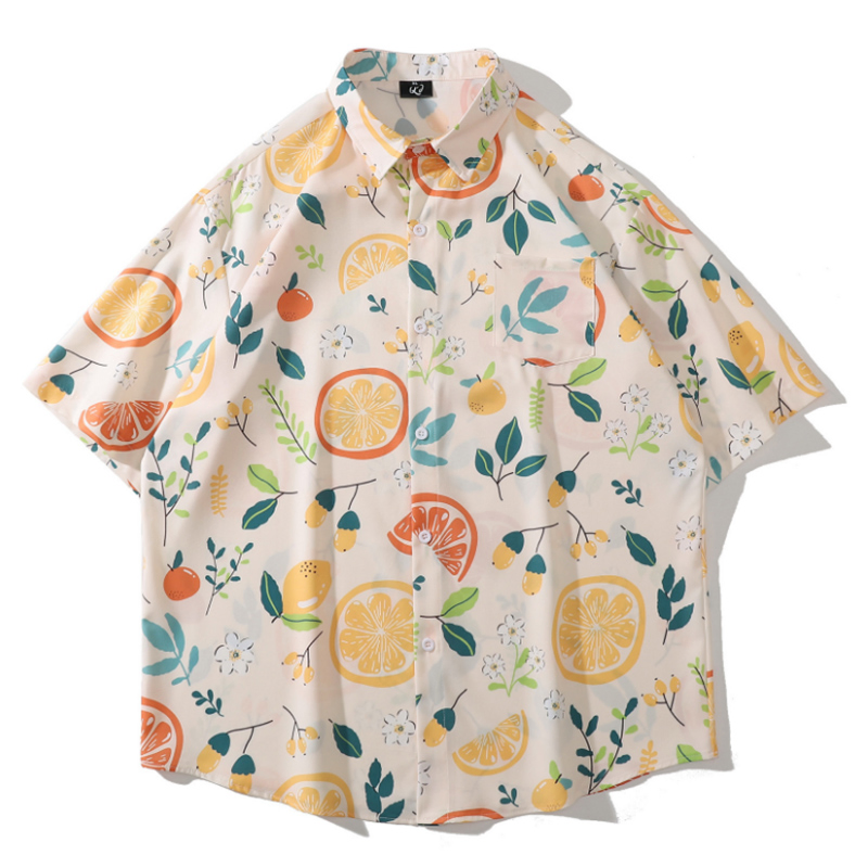Summer Men's Short Sleeve Shirt Custom Shirt Resort Clothing Men Beach Wear Cotton Hawaiian Shirts Wholesale Artist Aloha