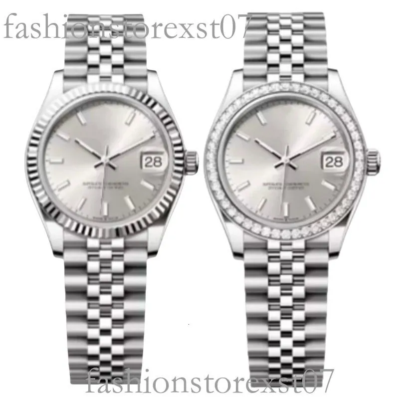 Moissanite Watch High Quality Fashion Womens Mens Watch Mechanical Automatic 31mm Dia Bezel Sapphire Pink Ladies Watches Designer Ss Steel Strap Wristwatches