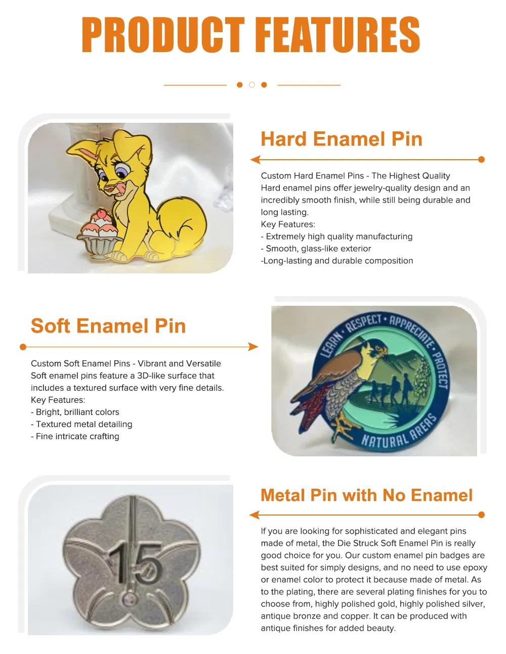 Fashionable Zinc Alloy Enamel Pin for Denim Caps and Apparel