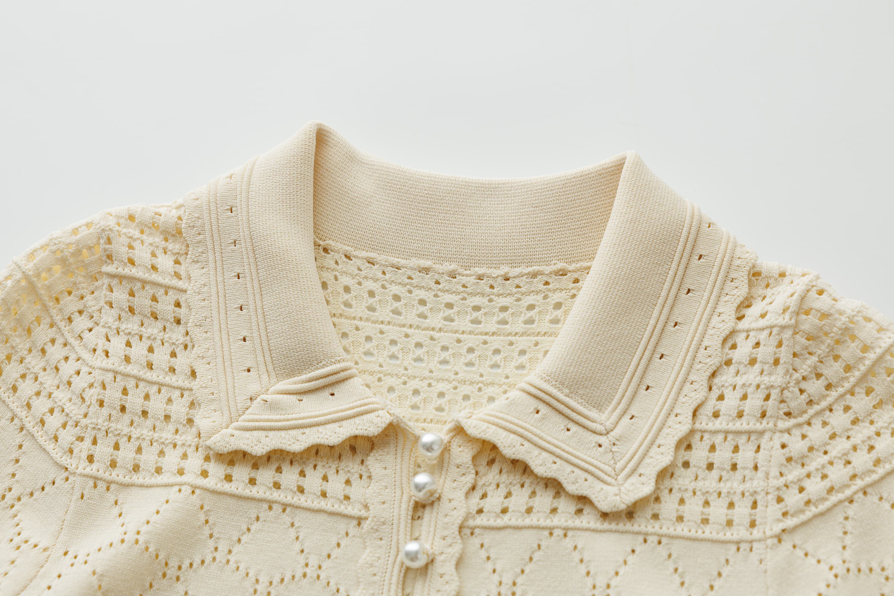 Customized Women's Pearl Button Long Knit Dress Short Sleeve Cotton Fashion Knitwear Elegant Office Wear Ladies Sweater Dress