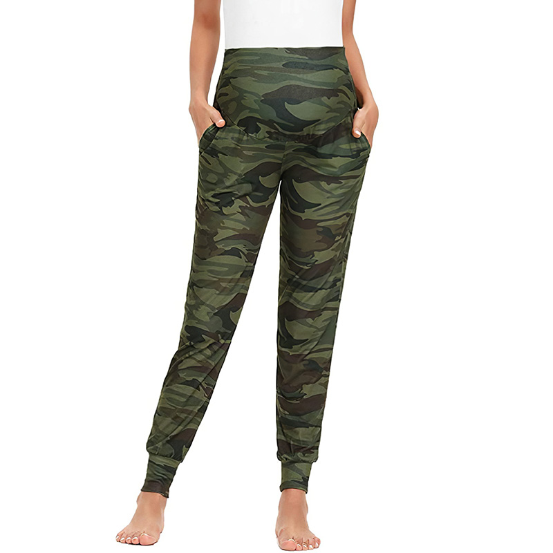 Casual Pregnancy Clothing Pregnant Women's Outfits Waist Pants with Pocket Stretch Belly Trousers Maternity Pants Dress