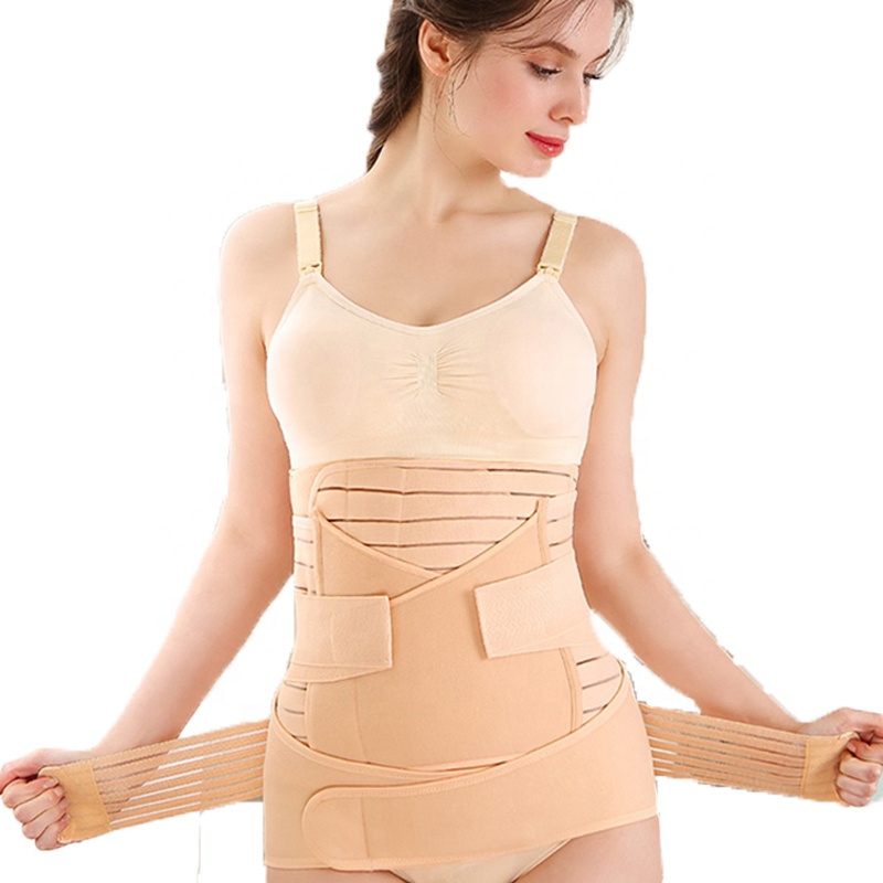 Maternity Postpartum Belly Wrap Recovery Abdominal Waist Tummy Women's Underwear 3 in 1 Bodysuit Postpartum Belt
