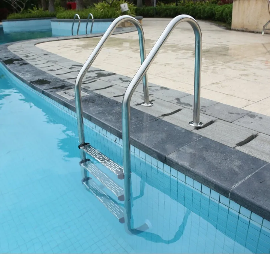 Wear Resistant Stainless-Steel Custom Steel Pool Ladder for Resorts