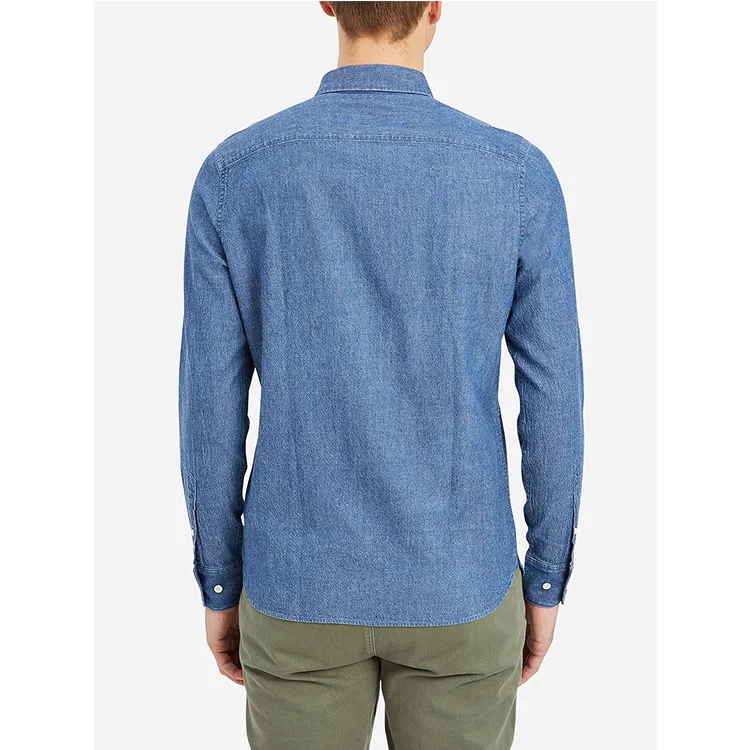 Men's Casual Apparel Casual Denim Style Long Sleeves Pure Jean Shirt