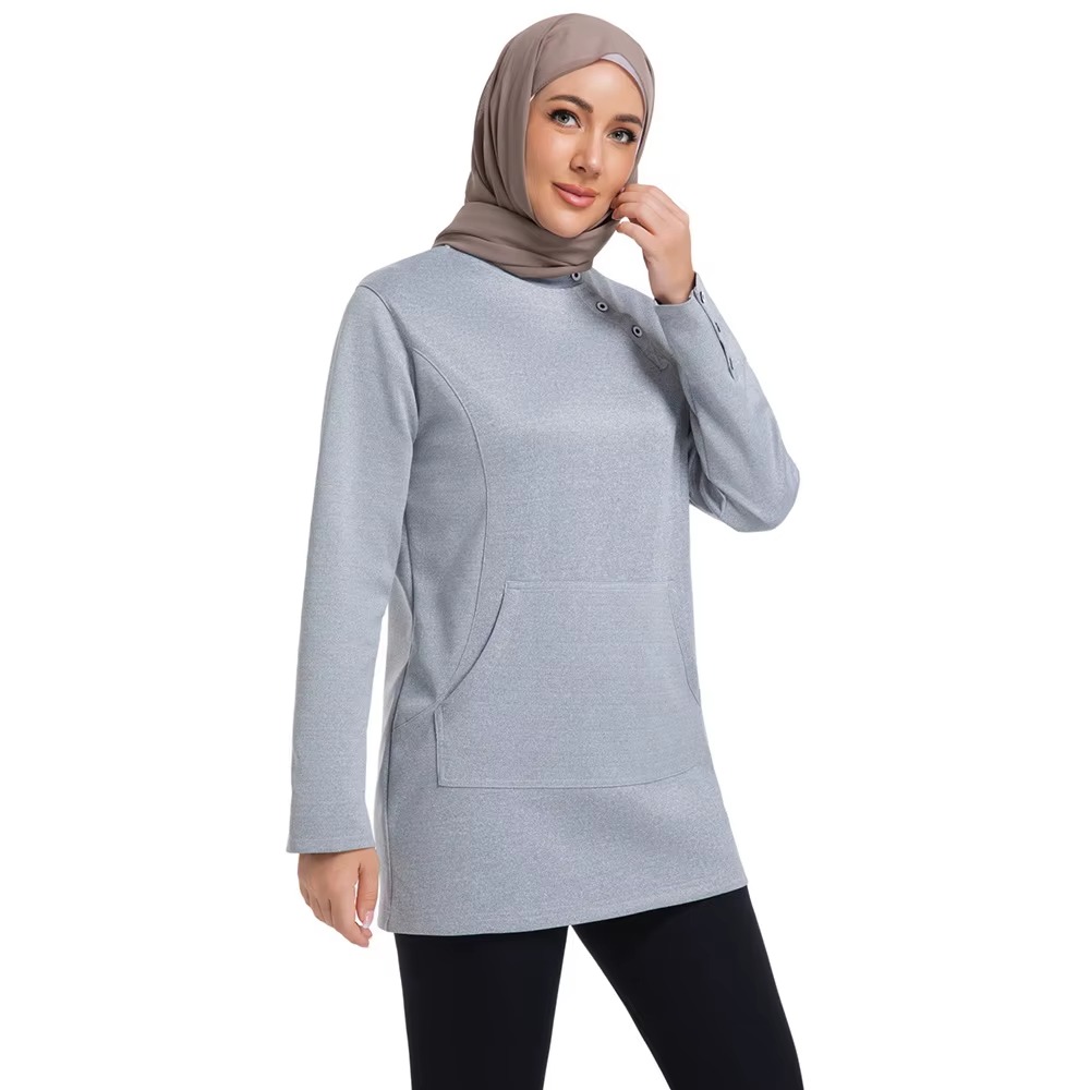 Islamic girls long gym shirt detail