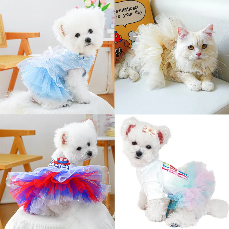 Cute Small Size Summer Clothing for Girl Dogs Pet Dog Cat Dress