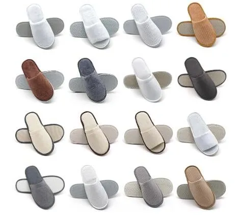 Hotel Environmentally Friendly EVA Sole Waffle Fabric Disposable Slippers Non-Slip Wear-Resistant Can Be Used for Hotel Travel Resort SPA.