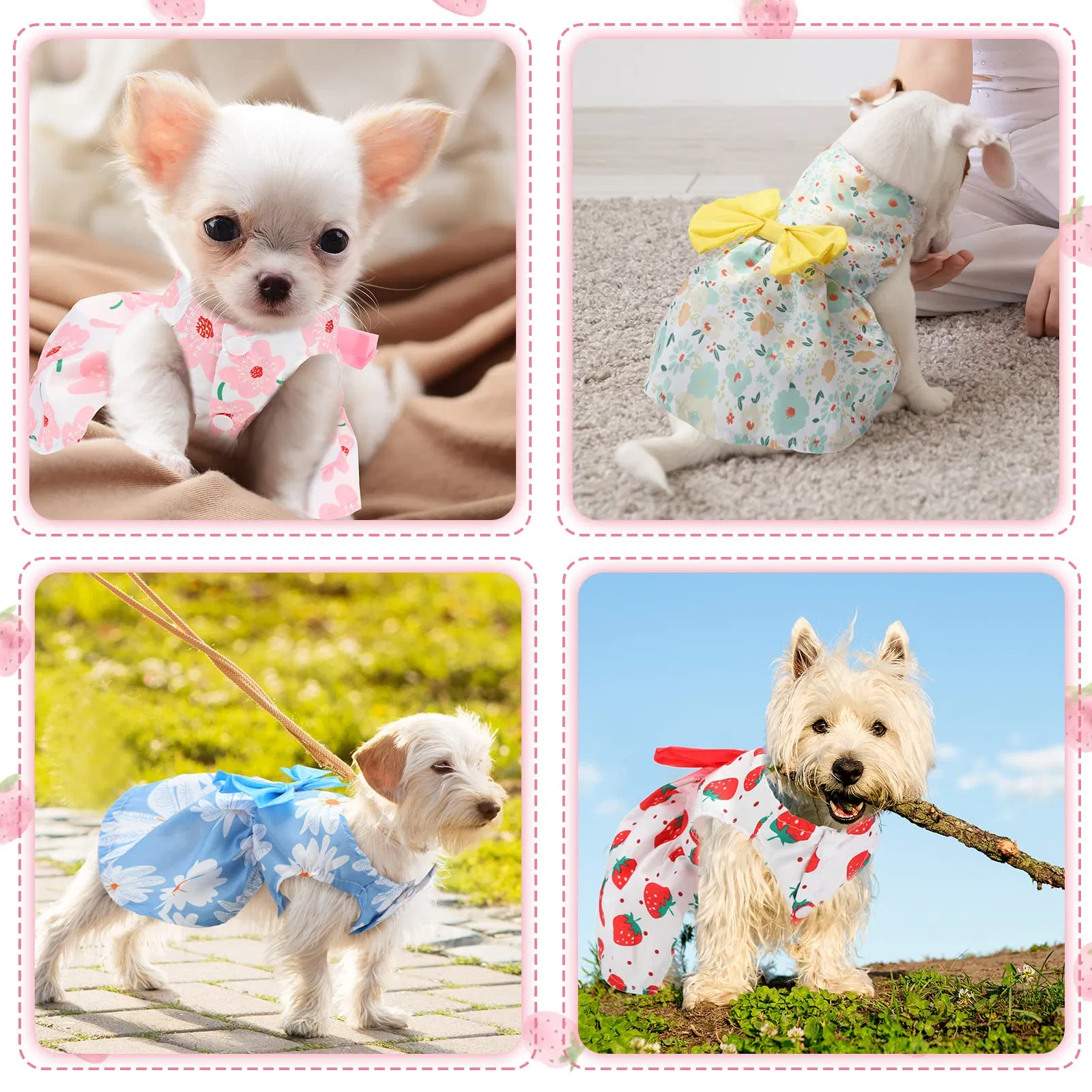 Cute Small Size Summer Clothing for Girl Dogs Pet Dog Cat Dress