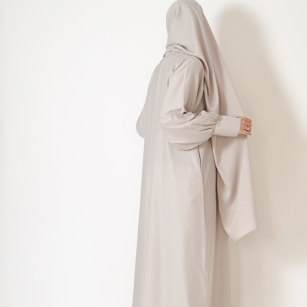Manufacturer's Latest Spring Fashion Casual Straight Chiffon Modest Islamic Women's Long Plus Size Maxi Abaya Dress Natural