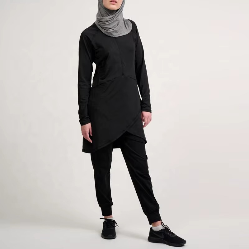 Islamic girls long gym shirt detail