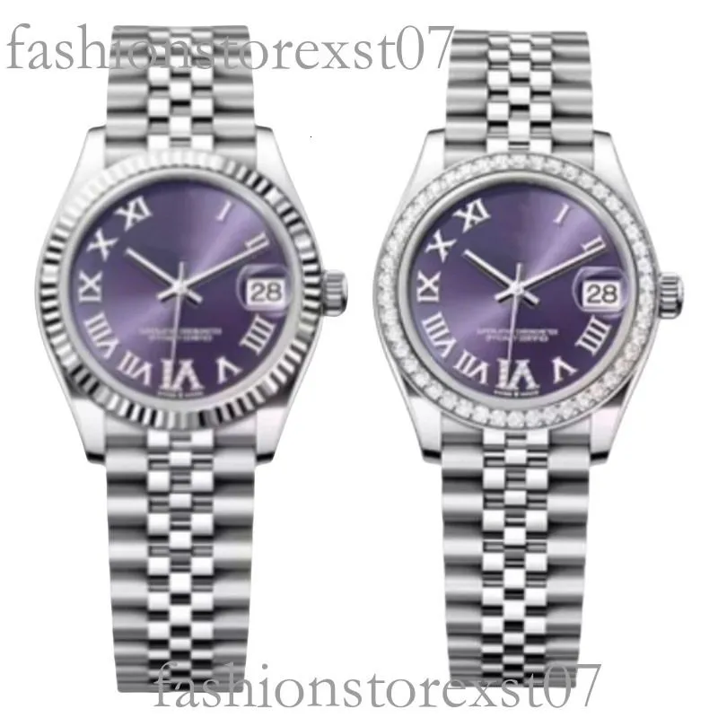 Moissanite Watch High Quality Fashion Womens Mens Watch Mechanical Automatic 31mm Dia Bezel Sapphire Pink Ladies Watches Designer Ss Steel Strap Wristwatches