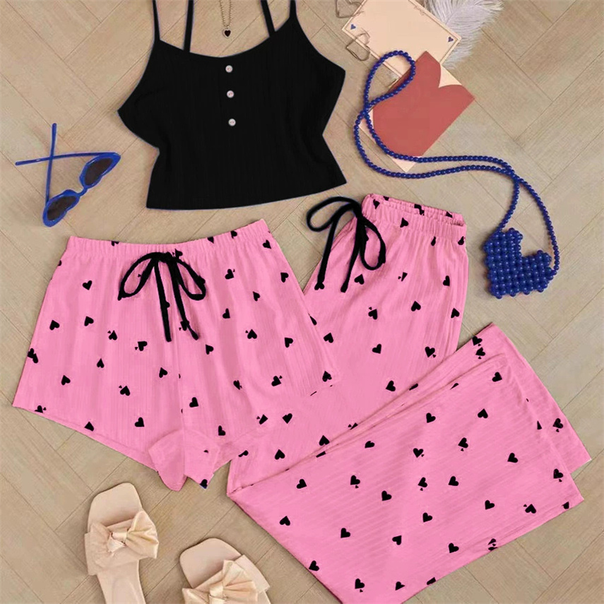 Women Sexy Lingerie Pajamas Set Elegant Sleeveless Top and Shorts Night Suit Underwear Sleepwear