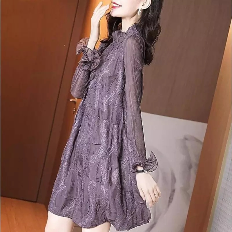 The New Spring 2021 Fashion Casual Women's A-Line Ruffled Flounce Dress