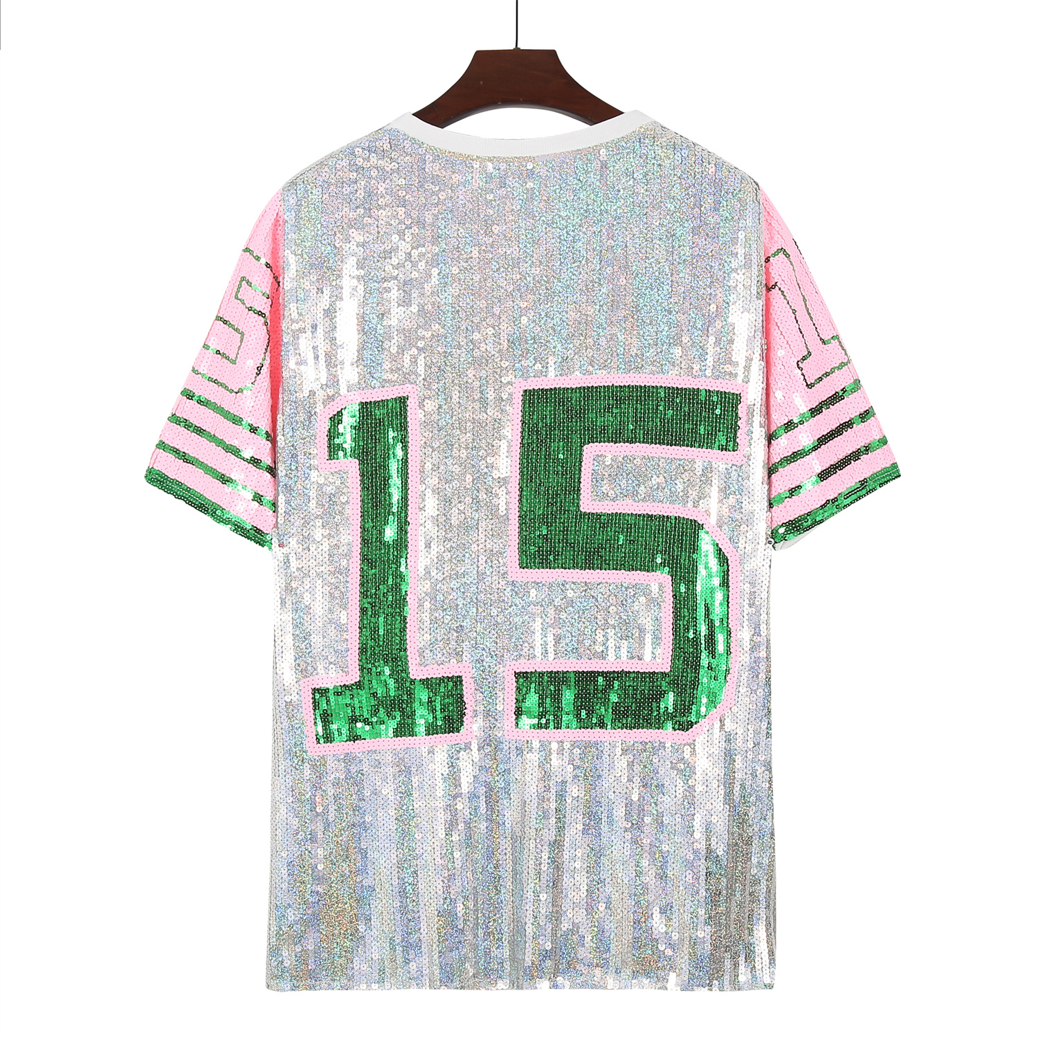 Women's Casual Sequin T-Shirt in Breathable Polyester Fabric