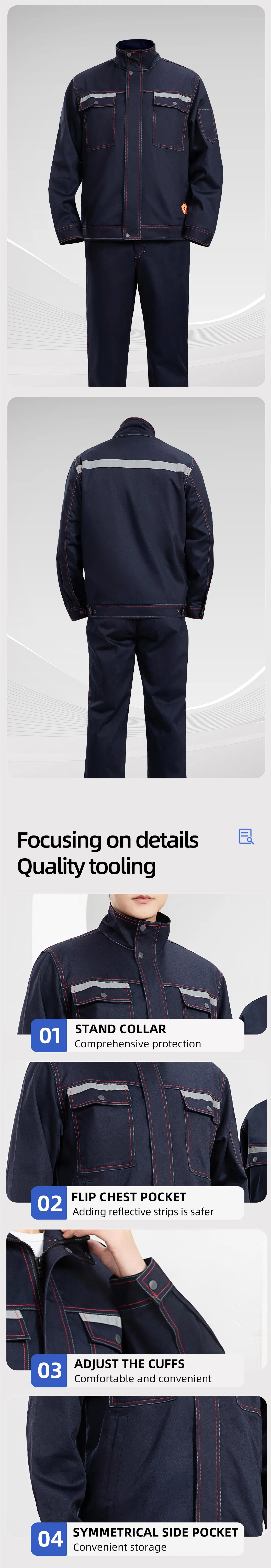 Fr Work Clothing for Men Custom Logo Size 100% Cotton Flame Retardant Workwear Overalls