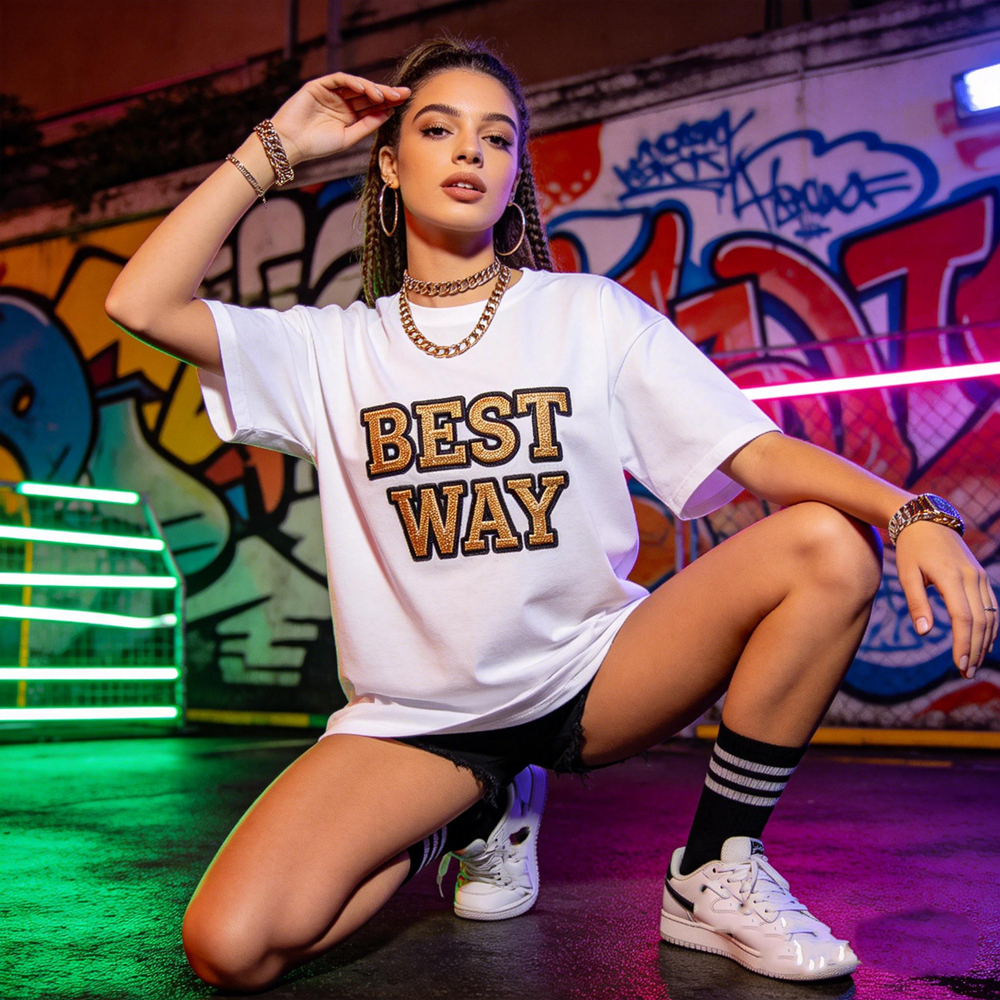 Fashion Design Luxury Women's Streetwear Custom Logo Printing Tie-Dyed Oversized Breathable Eco-Friendly T-Shirts for Summer