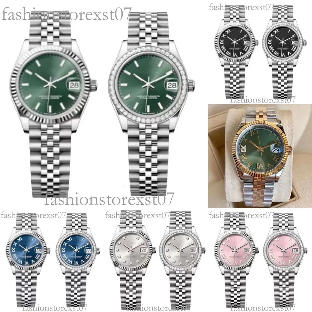 Moissanite Watch High Quality Fashion Womens Mens Watch Mechanical Automatic 31mm Dia Bezel Sapphire Pink Ladies Watches Designer Ss Steel Strap Wristwatches