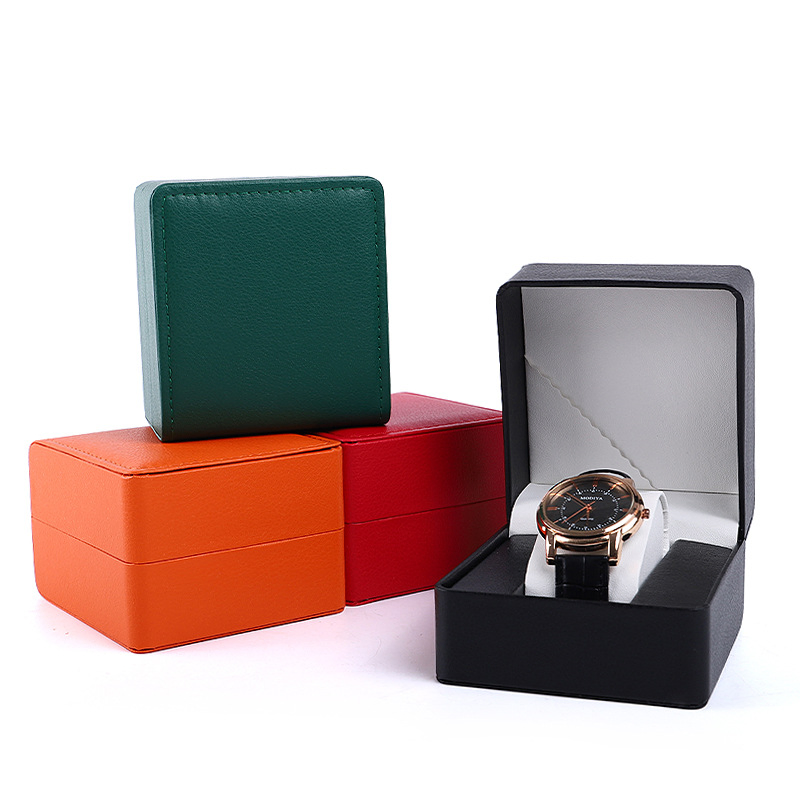 Wholesale High-End Flip Fashion PU Leather Velvet Jewelry Storage Watch Packaging Collection Packing Watch Boxes