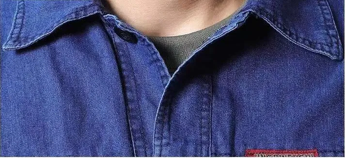 Custom Apparel Men's Long-Sleeved Wear-Resistant Breathable Denim Work Uniform