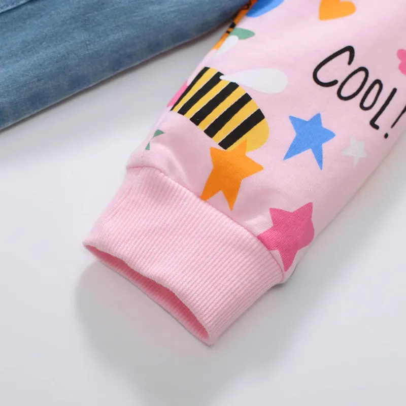 Customized Wholesale Kid Apparel Boutique Fashion Denim Cotton Baby Girl Dress