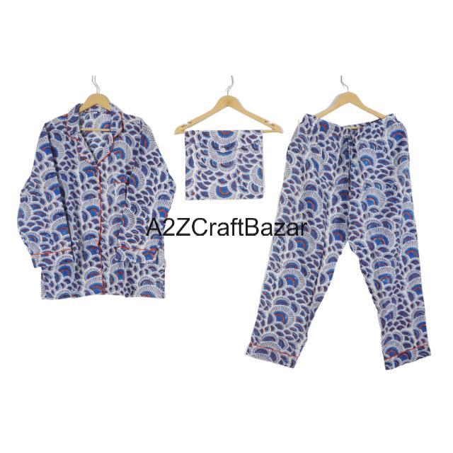 100% Pure Cotton Thermal Digital Printed Floral Women's Sleepwear Ethnic Night Pant Shirt Comfortable Pajama Suit