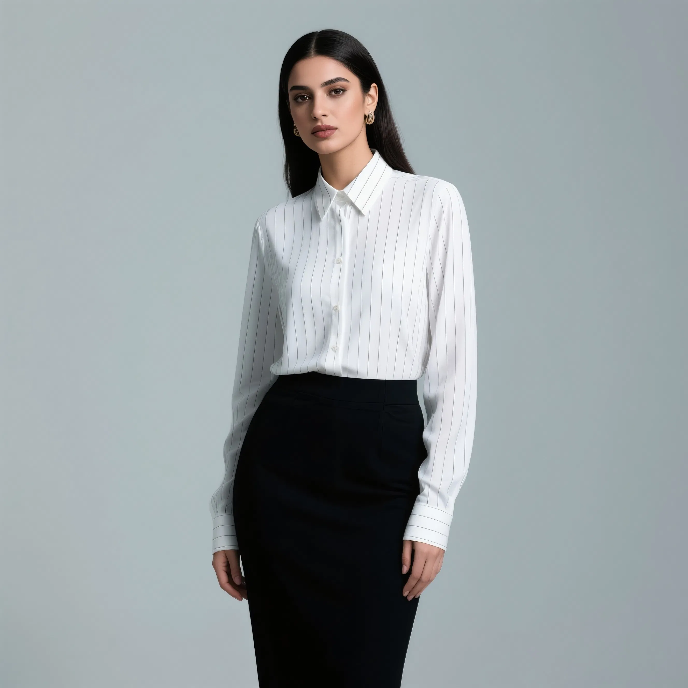 Trendy Women's Comfortable Dress Shirt - Weave Fabric for Business Attire
