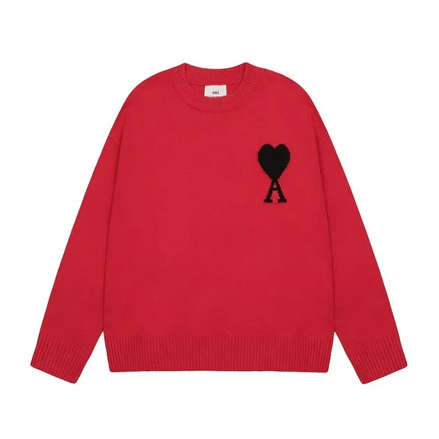 Women's Winter Round Neck Pullover Sweater Stylish Heart-Shape Patterned Streetwear with Logo Front
