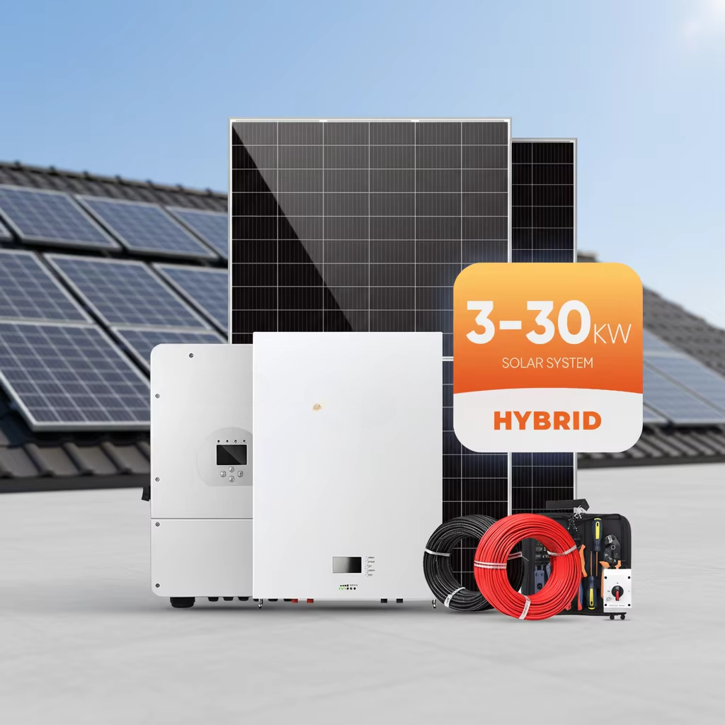 All In One Factory Price Solar Energy System Hybrid 5Kw 6Kw 8Kw 10kw 12kw15Kw 20Kw 30Kw Solar Power Complete System Off Grid