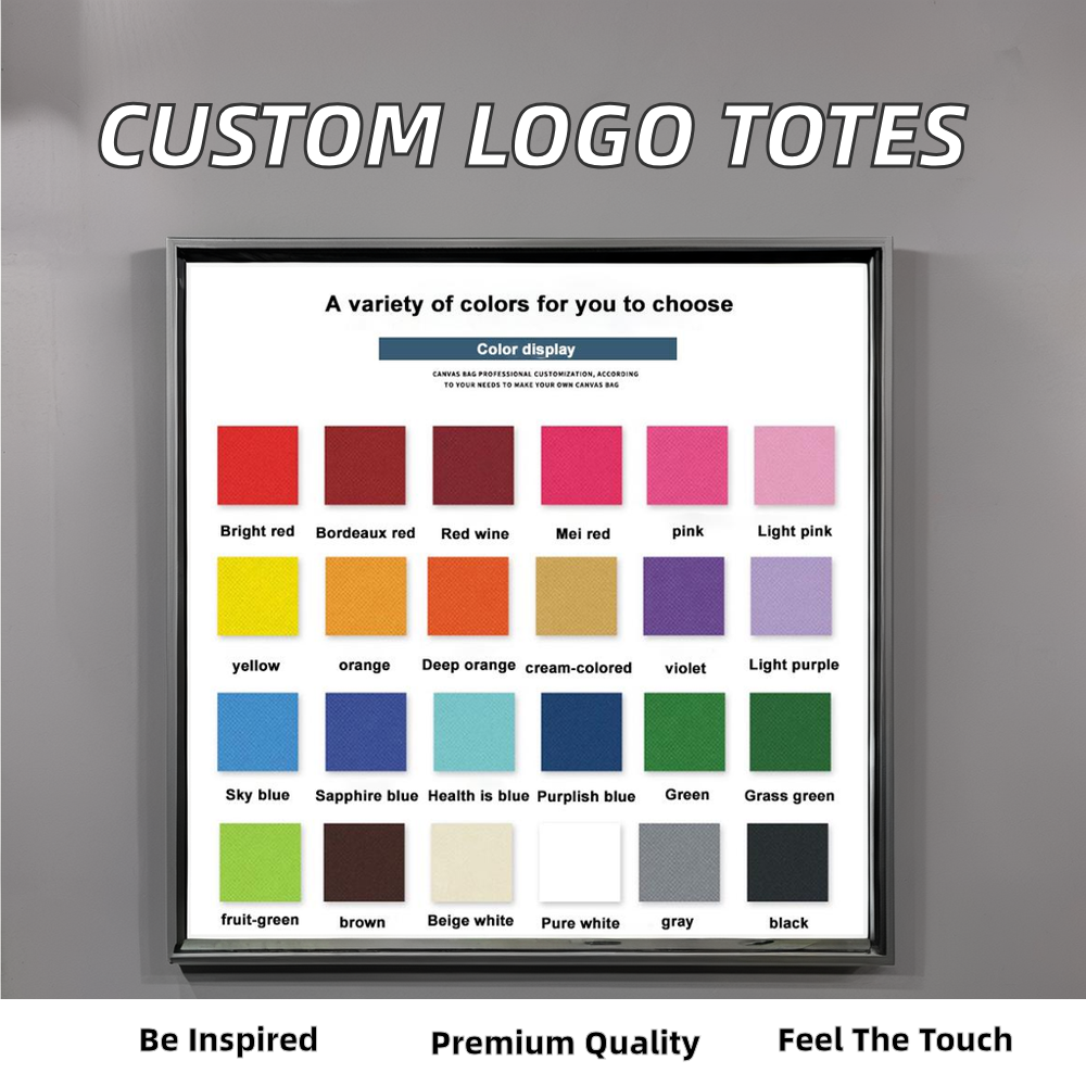 Wholesale Custom Logo Printed Women's Cotton Canvas Tote Bag With Chains Decoration Open Closure And Two Handles Unisex