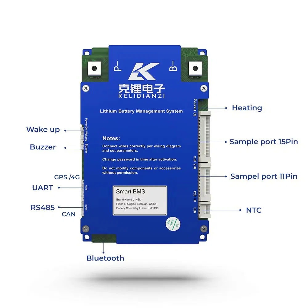 Sistema de Gestión de Baterías de Alta Corriente 300A Inteligente BMS 12V 4s LiFePO4 con Control de Calefacción por Bluetooth para 3000W Inversor de RV