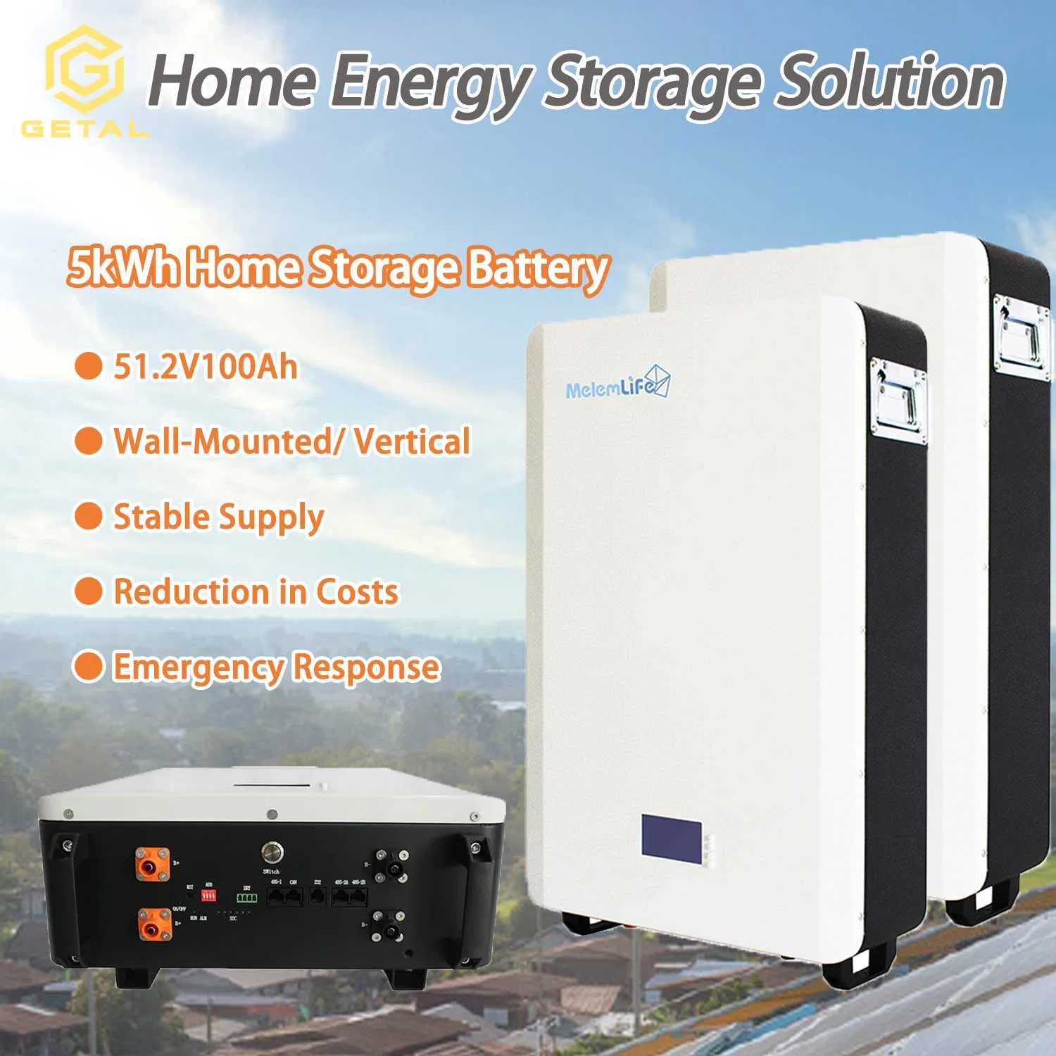 Batería de almacenamiento de UPS doméstico montada en el suelo para energía solar
