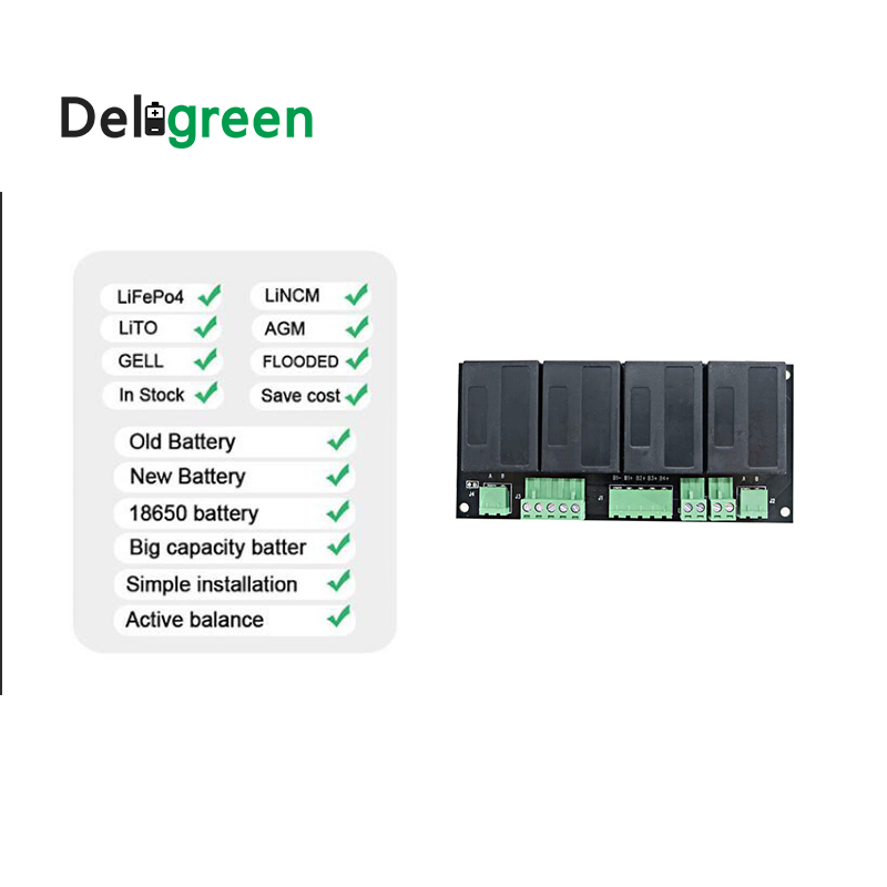 4s Ecualizador Activo de Litio LiFePO4, Lto Gel 18650 Módulo de Protección DIY para Circuito de Batería Lto LiFePO4 BMS 70A