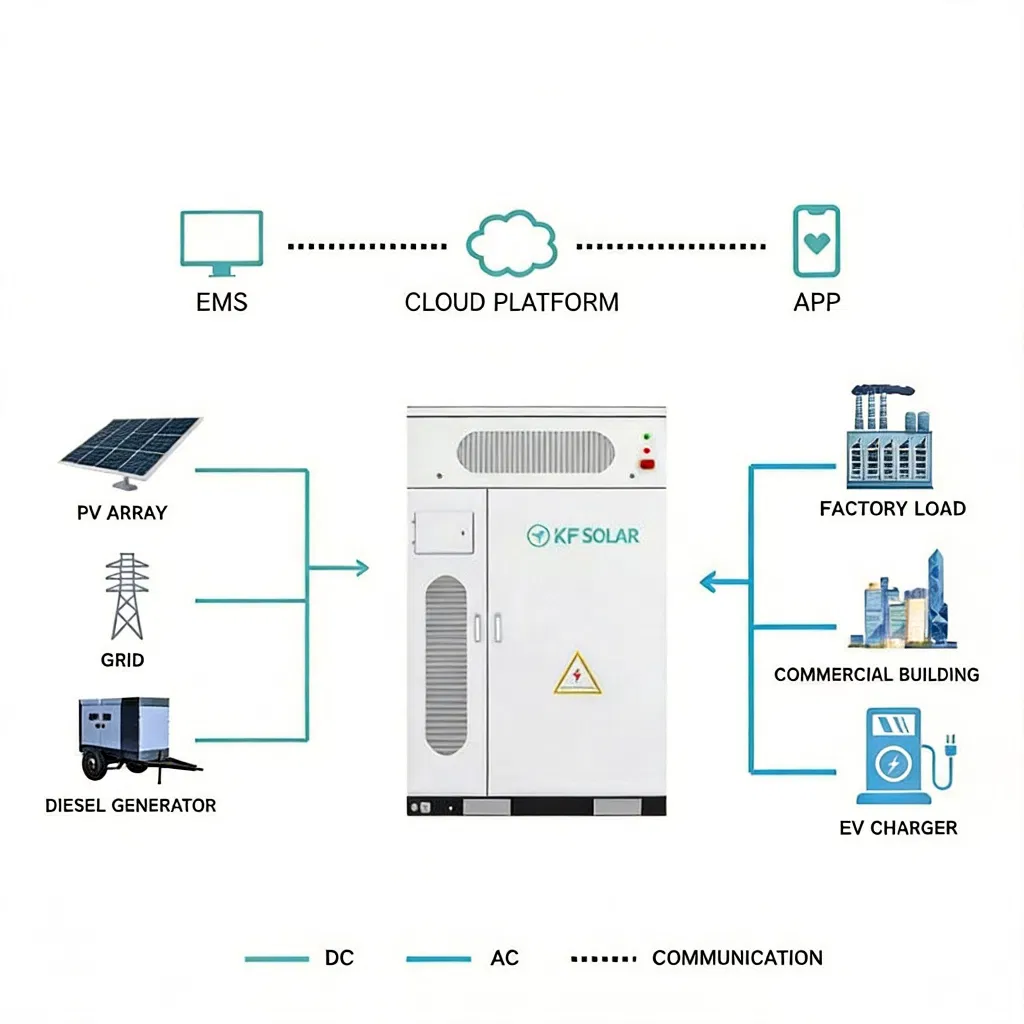 125kw 232kwh Sistema de Almacenamiento de Energía Solar al Aire Libre Bess para Comercial e Industrial